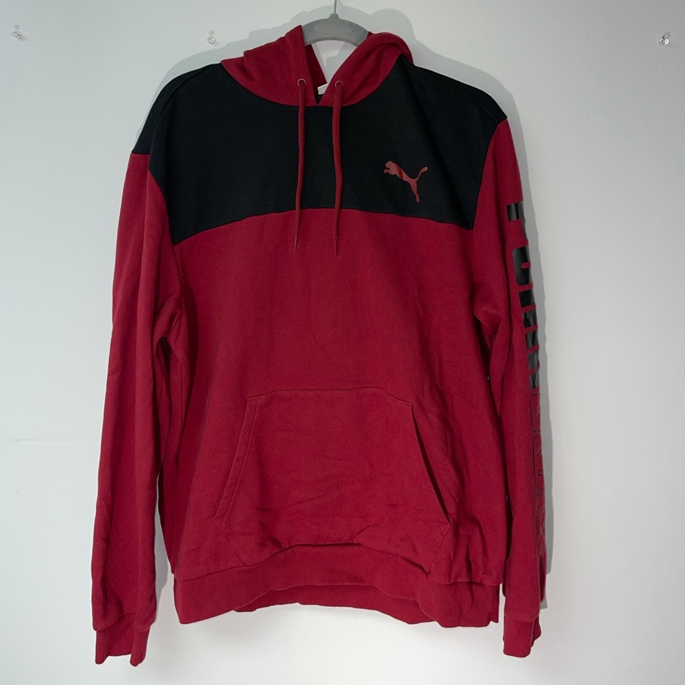 Puma Red and Black Comfortable Hoodie